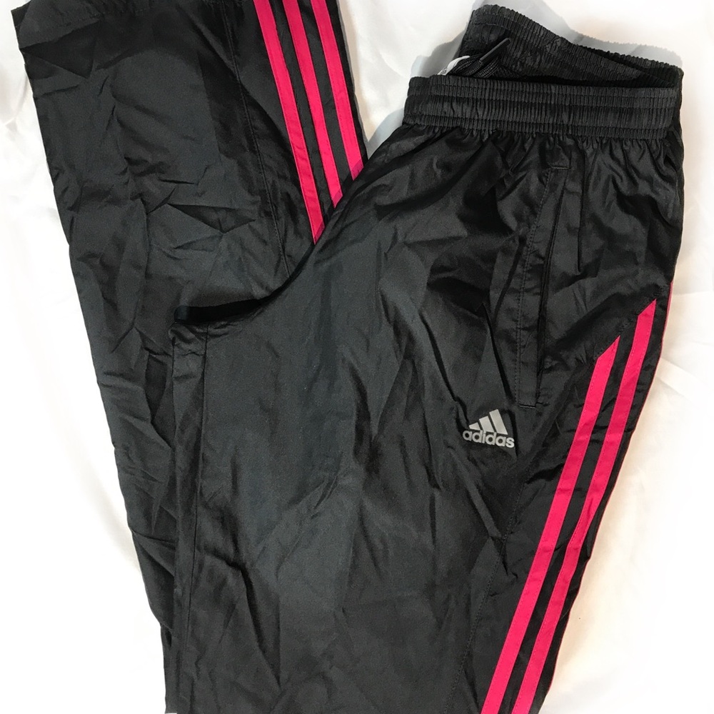 Adidas Womens Pants Black Track Jogger pink Stripe